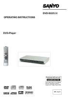 Sanyo DVD-SX25 - Owners Manual 